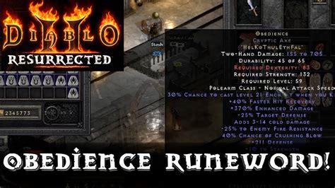 diablo 2 obedience|diablo 2 resurrected maxroll.